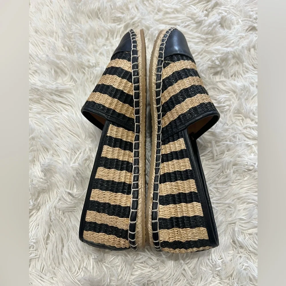 Loeffler Randall Straw Striped Espadrilles - Size 7.5